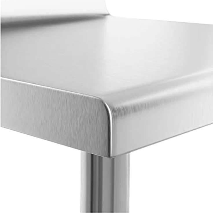 Royal Catering - Edelstahltisch Arbeitstisch Zerlegetisch Gastro Aufkantung 90 x 60cm – Bild 6