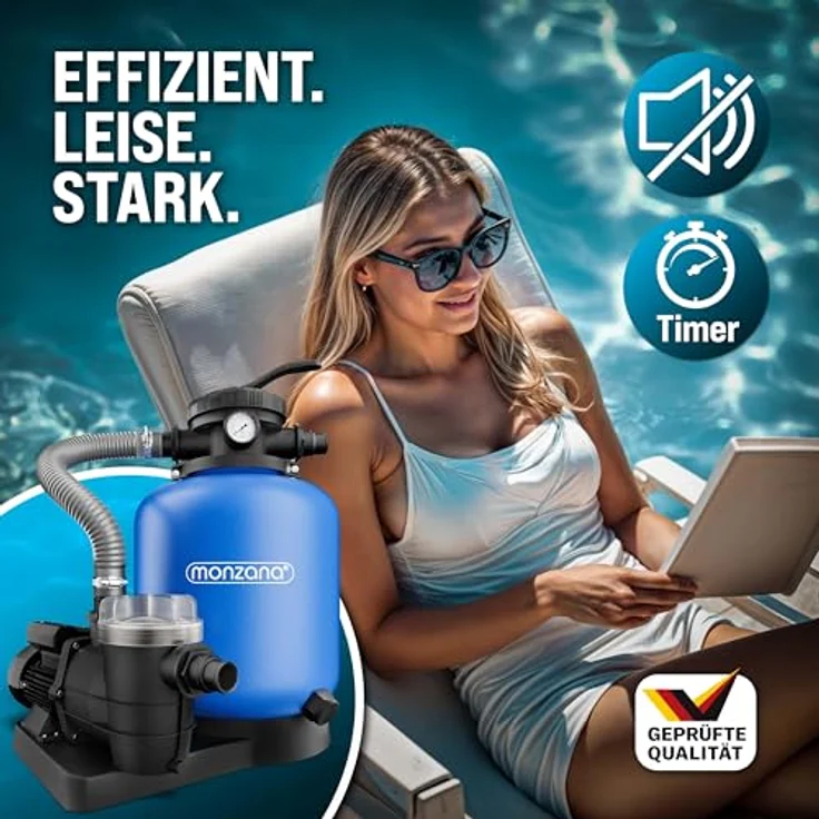 Sandfilteranlage 11.000 L-h mit Vorfilter und XXL Tank + 700g Filterbälle Polysphere Filterwatte Filter Balls – Bild 9