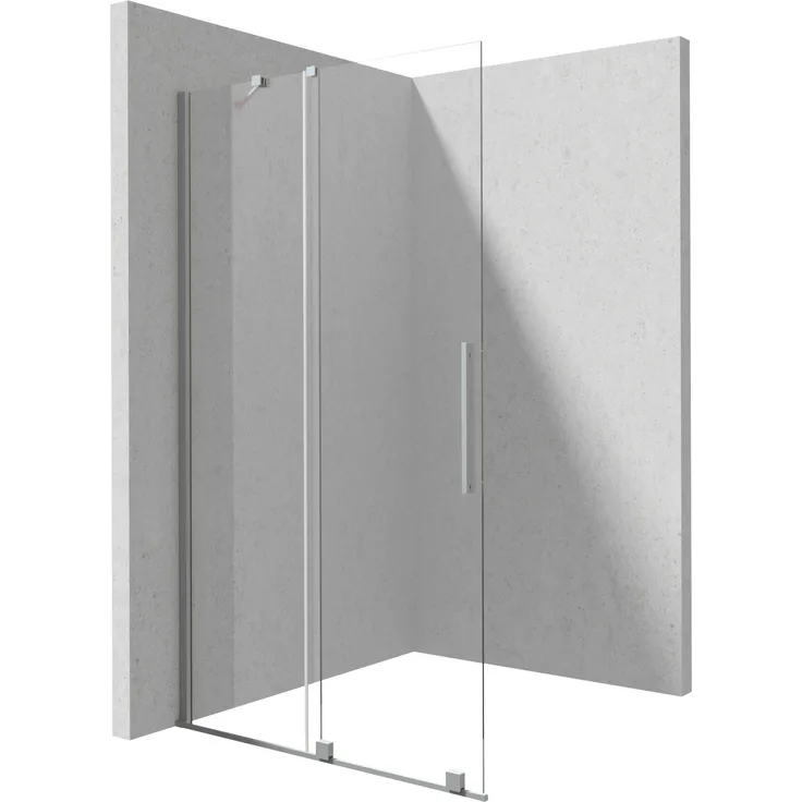 Deante Prizma Sliding Walk-in Duschwand, gebürsteter Stahl, 100x195 cm, verschiebbar