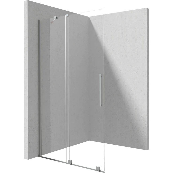Deante Prizma Sliding Walk-in Duschwand, gebürsteter Stahl, 100x195 cm, verschiebbar