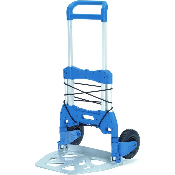 FETRA Sackkarre Paketroller 1735, zusammenklappbar, 250 kg Tragfähigkeit, 66 x 119 x 65 cm, blau/alu