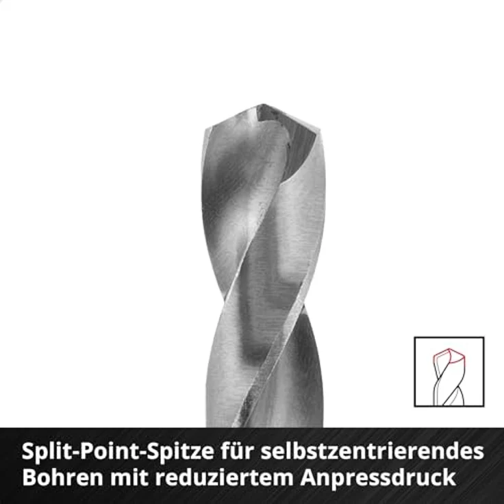 Einhell Original S-CASE 10-tlg. Metallbohrer-Set - HSS 4241 Stahl, E 6.3 Schaft, 135°-Split-Point-Spitze, rollgewalzte Typ N Spirale - inkl. Aufbewahrungsbox – Bild 4