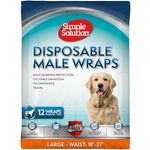 Simple Solution 11539-12p, Einweg Windel für Rüden large mit Feuchtigkeitsanzeiger, 12er Pack, ideal für Hunde von 22.6kg-34kg, auslaufsicher und bequem