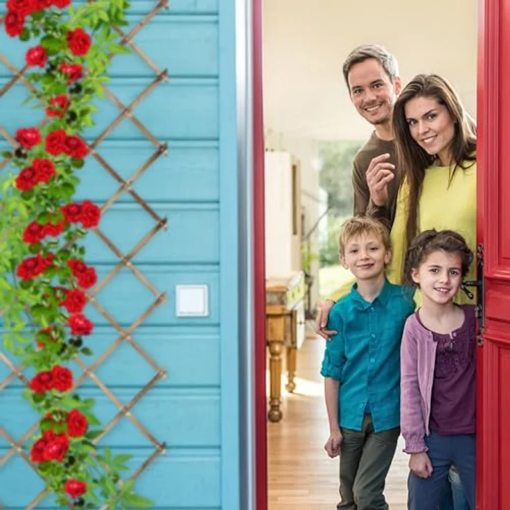 Relaxdays Rankgitter ausziehbar, 3er Set, Rankhilfe Kletterpflanzen, 180x90 cm, Garten, Balkon, Terrasse, Holz, Natur – Bild 3