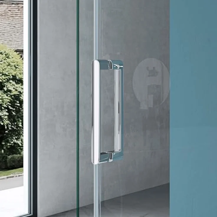 Mai & Mai Ravenna17-2 Komplettdusche U-FORM, Duschabtrennung mit Schiebtür, 8mm ESG Klarglas, NANO-Beschichtung, BxT: 100x75 cm – Bild 5