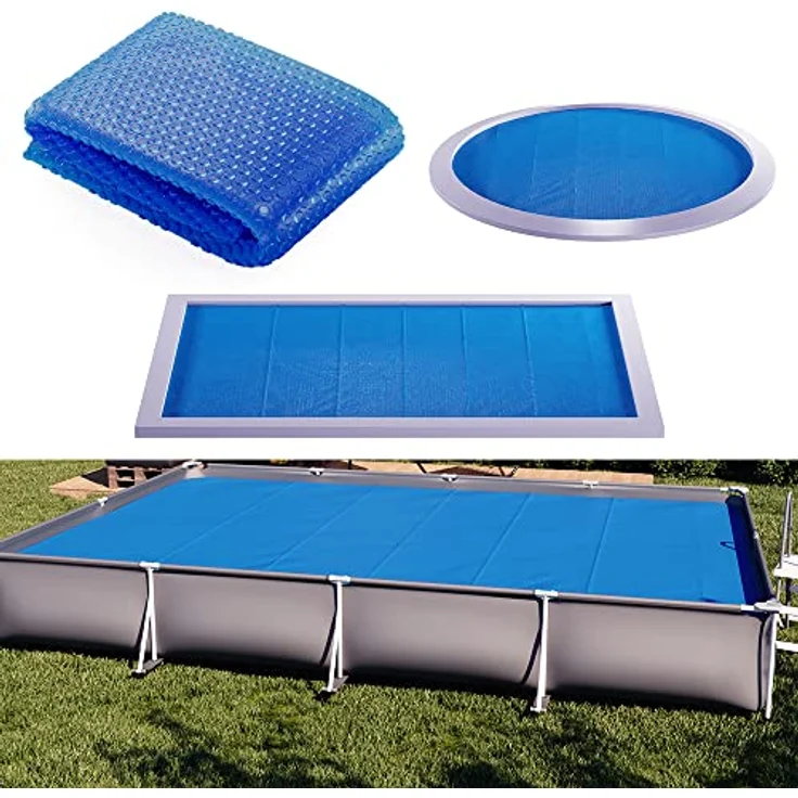 OK-Living Solarfolie, Rechteckig, Blau, 600x400 cm, Witterungsbeständige Poolabdeckung aus Polypropylen – Bild 2