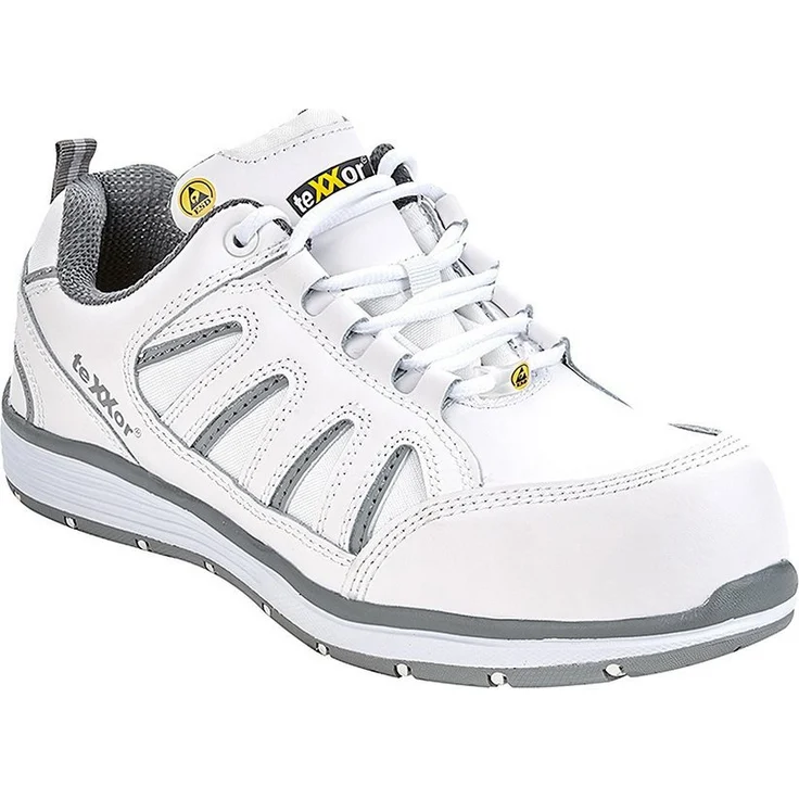 teXXor Avignon S3 Sicherheitsschuh, metallfreier Schutz, wasserabweisendes Obermaterial, weiß/grau