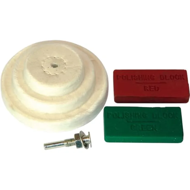 Silverline Polierscheiben 6-tlg. Satz, 50, 75, 100 mm mit roter und grüner Polierpaste, 6-mm-Aufnahmedorn