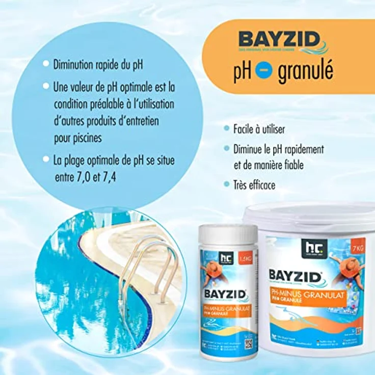 1 x 7 Kg BAYZID pH Minus Granulat für den Pool – Bild 3