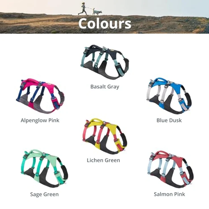 RUFFWEAR Flagline Hundegeschirr mit Griff, Verstellbares Gehgeschirr, 3 Leinenbefestigungspunkte, verstärktes Gurtband, Lichen Green (Small, 56–69 cm) – Bild 5