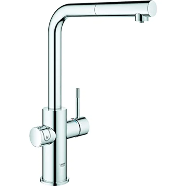 Grohe Blue Home Starterkit, Spültischarmatur mit L-Auslauf, herausziehbar, Edelstahl-Chrom, App-Steuerung, 3L/h sprudelndes Wasser – Bild 2