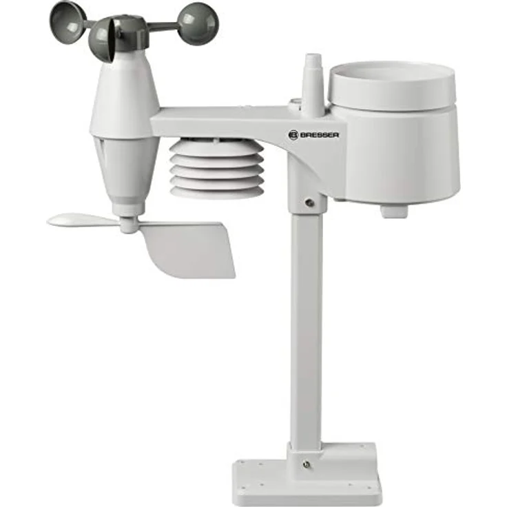 Bresser Wetterstation Weather Center 5-in-1 WLAN Prof. Sensor, 5-in-1 Sensorsystem mit Messwerten für Wind, Temperatur, Luftfeuchtigkeit und Niederschlag, Schwarz – Bild 3