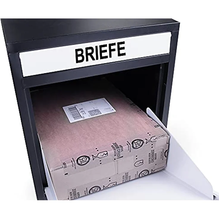 Ondis24 Korona Paketbox Postbox für Pakete, Päckchen, Warensendungen und Briefe mit Paketsafe, galvanisiert (103 cm, Schwarz Grau) – Bild 4