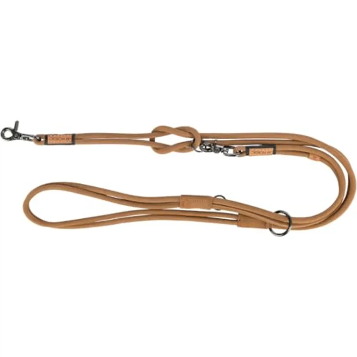 TRIXIE Hundeleine aus Leder BE Nordic V-Leine Leder XS-L, 2,00 m ø 8 mm in Sand - Hundeleine mit nordischem Charme - für sehr kleine bis große Hunde - 17471