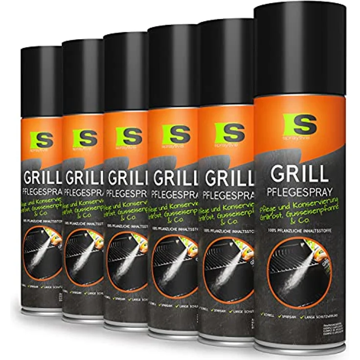 Spraytive Grill-Pflegespray 6 x 500ml - BBQ Grill-Reiniger für Edelstahl & Gusseisen, Antihaftspray für langlebige Grillroste, Made in Germany – Bild 1