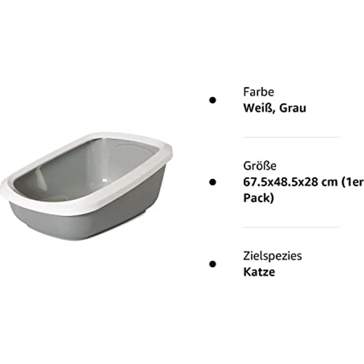 Savic Katzentoilette Katzenklo mit Rand ASEO Jumbo - 67,5 x 48,5 x 28 cm – Bild 3