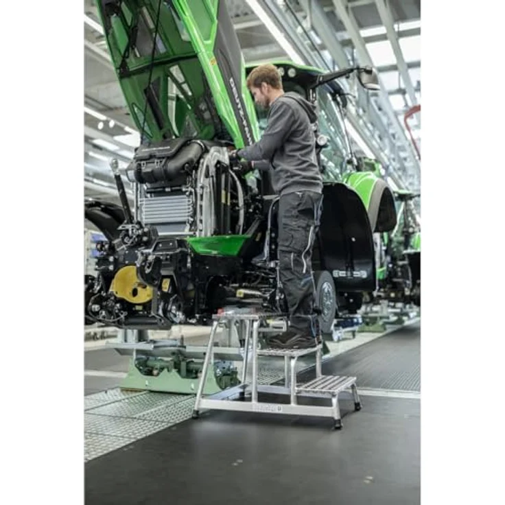 Aluminium Treppe Arbeitshöhe (max.): 2.2 m Günzburger Steigtechnik 50031 Silber 2.5 kg Silber – Bild 3