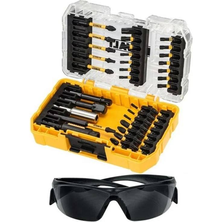 Dewalt 38-teiliges Bit-Set mit Schutzbrille DT70733T, inkl. FLEXTORQ Bits und TOUGH CASE+