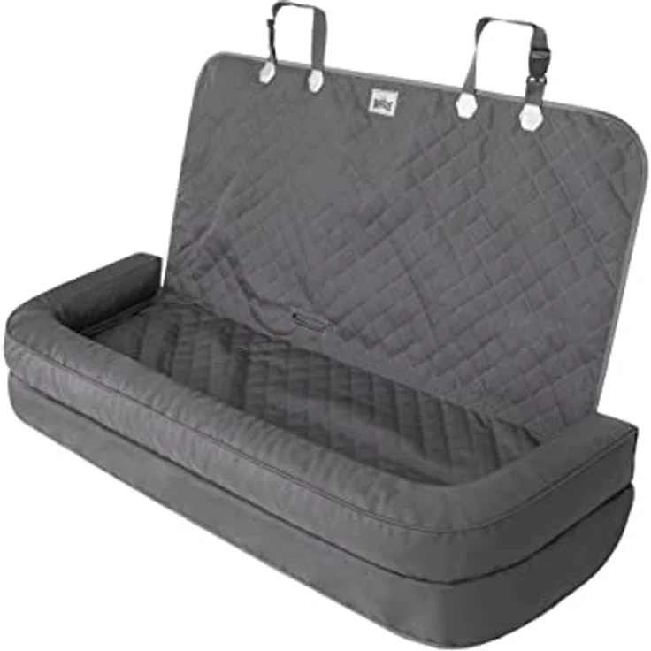 DOGGY Hundeautositz, Hundebox, Hundebett, Transportboxen, Rückbank, Hundedecke, Hundekörbchen, Katzenbett für kleine Hunde, 135 x 45 cm, wasserdicht, in Graphit Oxford - Preisvergleich – Bild 1