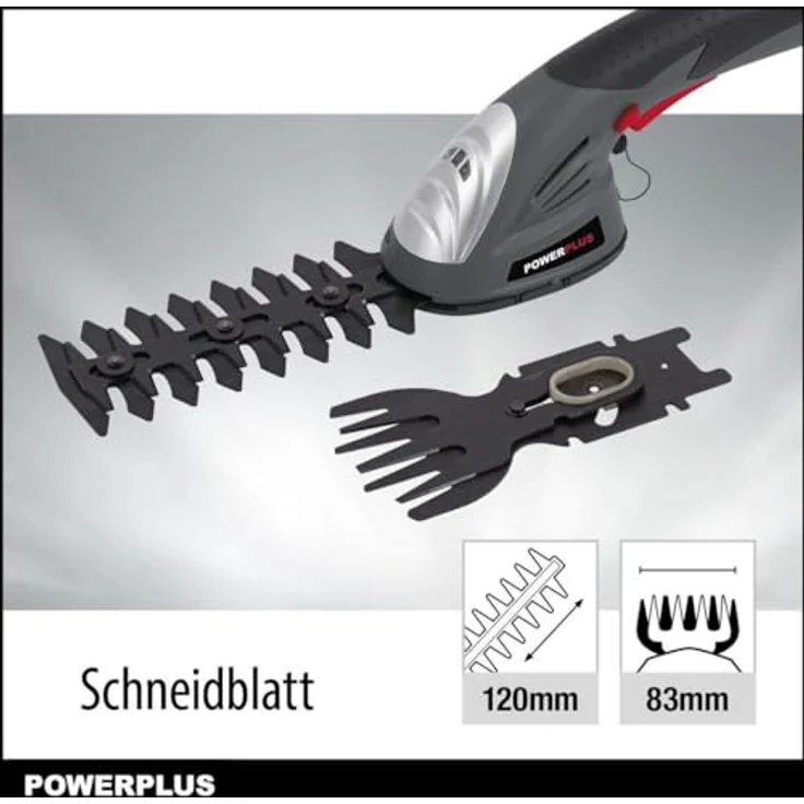 Powerplus POWEG4500 Heckenschere mit Li-Ionen Akku 7,2 Volt 1500mAh - Rasenschere Strauchschere – Bild 5
