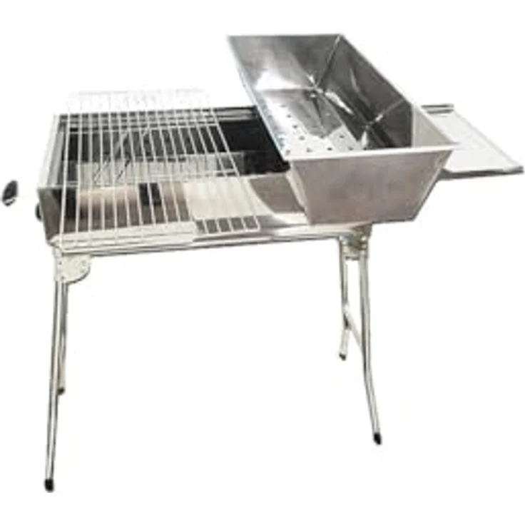 Olymp Handels GmbH Holzkohlegrill Mangal President Set mit 9er Drehspieß 230V Motor und 10 Edelstahl Spieße, Edelstahl 0,8mm rostfrei – Bild 4