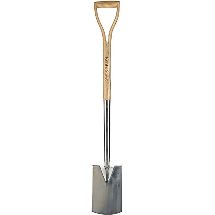 Kent & Stowe Beetspaten – Profi-Spaten aus Edelstahl, für die Verwendung im Beet, Gartenspaten mit Stiel aus Eschenholz, Länge: 104 cm