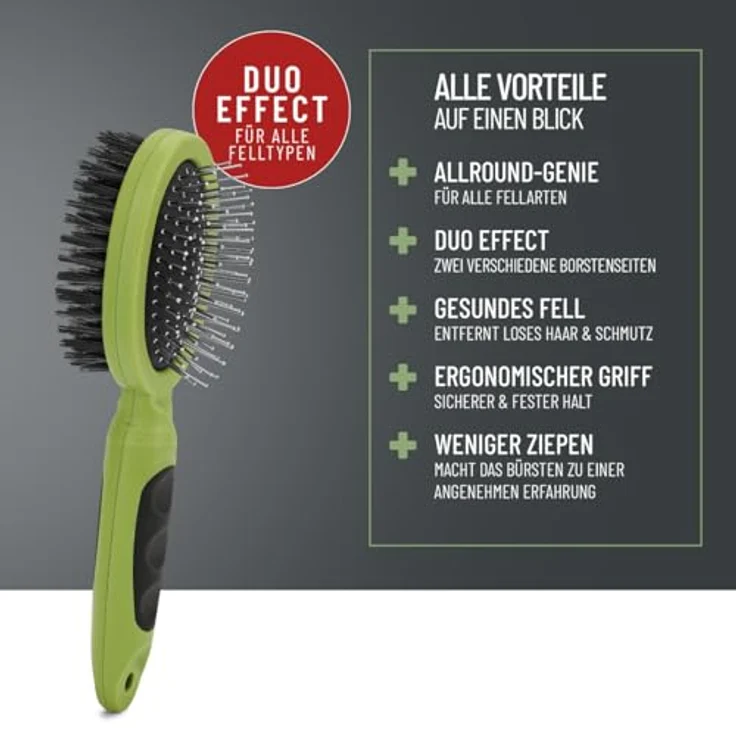 ReaVET 2in1 Hundebürste, Katzenbürste für Langhaar & Kurzhaar - Auch für Welpen & Katzen I Glätten, Entwirren, Ausbürsten I Allround-Talent für tägliche Fellpflege – Bild 2