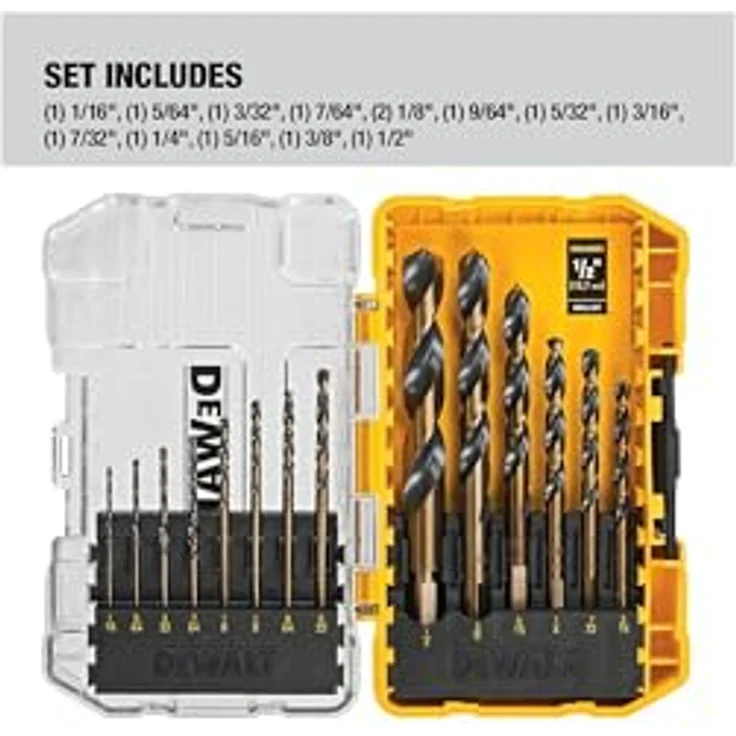 Dewalt DWA1184 Spiralbohrer-Set, schwarz-oxidbeschichtet, HSS, 14-teilig – Bild 2