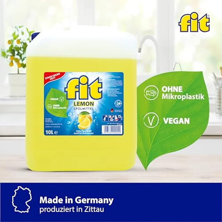 FIT fit Spülmittel Lemon 10L - Stark gegen Fett, hautverträglich und sparsam im Verbrauch – Bild 7