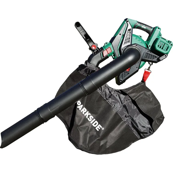 Parkside Akku-Laubsauger 40V Laubbläser PLSA 40-Li D2 (ohne Akku) - Bürstenloser Motor, 5-stufige Drehzahlregelung, 45-Liter-Fangsack, ergonomischer Hauptgriff