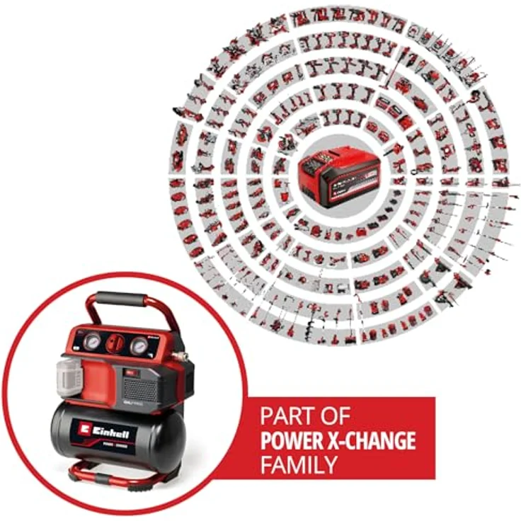 Einhell Akku-Kompressor TE-AC 18/75 Li OF-Solo 8 bar Ohne Akku 5L Tank 18V Power X-Change (4020410) – Bild 3