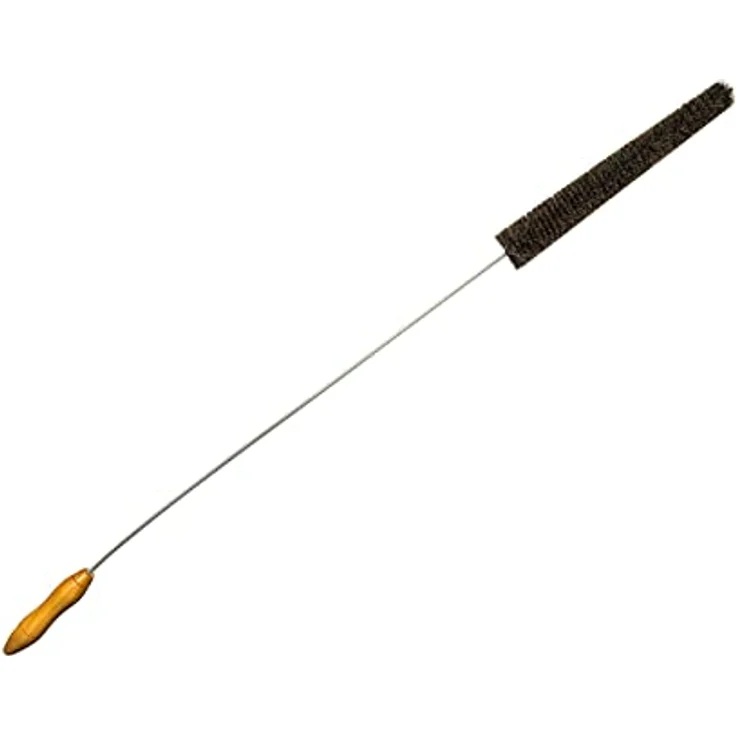 Neustanlo Profi Heizkörperbürste 2.0 aus extra weichen Ziegenhaar braune Borsten, Kunststoff ummantelter Edelstahldraht 120 cm lang – Bild 1
