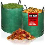BigDean Gartensack XXL 272L, 2er Set, reißfester Laubsack aus 150g/m² Gewebe, wasserdicht, für Gartenabfälle, kompostierbar, freistehend mit Verstärkungsring