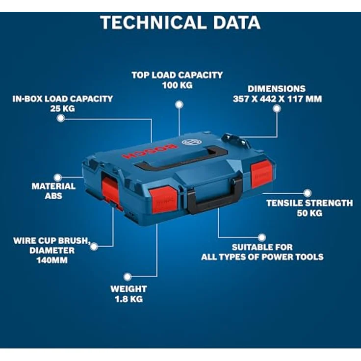 Bosch Professional L-Boxx 102, leer Werkzeugkiste, blau/rot, 1600A012FZ – Bild 7
