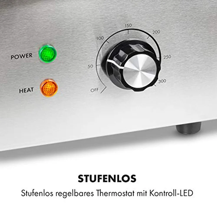 Klarstein Grillmeile 3000R Elektrogrill 3000W Platte 54,5x35cm geriffelt Glatte Grillfläche – Bild 4