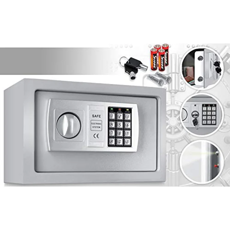 KESSER Tresor Safe Elektronik-Zahlenschloss 31x20x20cm LED-Anzeige Stahlbolzen Silber – Bild 7