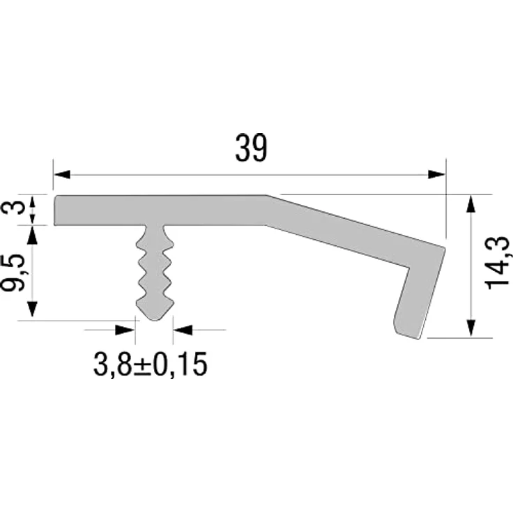 ACCURIDE 100006021, 995mm Edelstahl-Effekt Schüco Schubladengriff Kontur, Aluminium für Einnuten – Bild 4