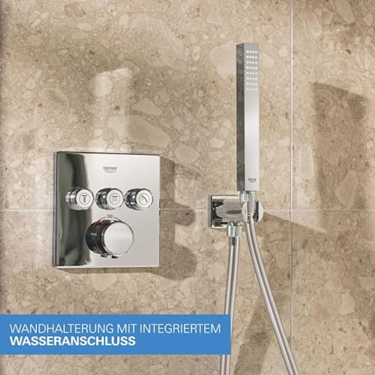 Grohe Precision Smartcontrol Duschsystem, Unterputz Thermostat mit 3 Absperrventilen, Quickfix, chrom – Bild 9