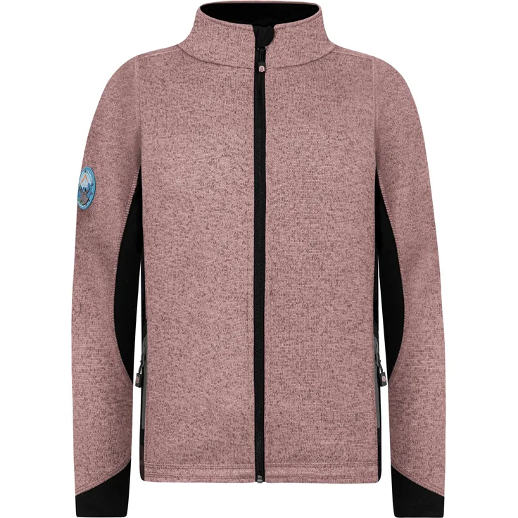 Normani Kinder Strickjacke „Tathlina“ - Rosa, robuster Materialmix aus Strick-Fleece, winddicht und atmungsaktiv, mit SBS Reißverschluss und praktischen Seitentaschen, Größen 104-170