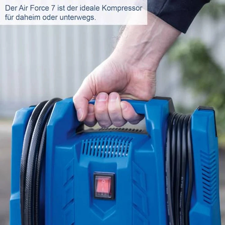 Scheppach Kompressor Airforce 7 - 230V | ölfrei & mobil | inkl. Reifenfüller, Luftpistole & Adapter – Bild 10