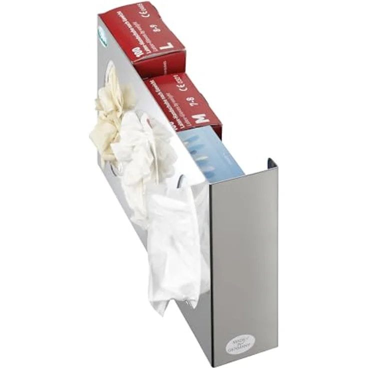 VAR Papierhandtuchspender, Wandspender für Handschuh-/Handtuchboxen, Edelstahl matt/poliert, Ausführung 1-fach bis 3-fach – Bild 2