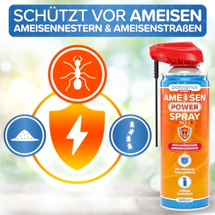 Patronus Ameisen Power Spray CEG 3 CL, hochwirksames Ameisenspray mit Sofortwirkung für Innen & Außen, 500ml – Bild 5