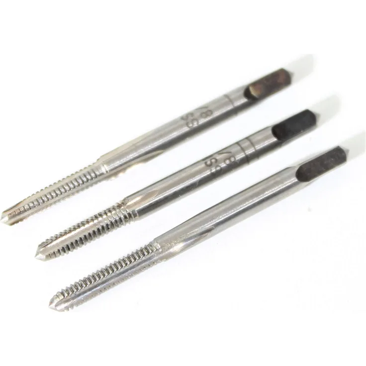 myMAW HSS Handgewindebohrer Set 3 tlg. 1/8" Gewinde-Bohrer Fertigschneider Bohrer