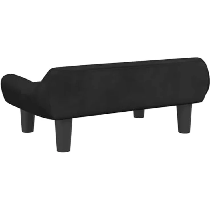 vidaXL Hundekorb Hundesofa Hundebett Schwarz 70x40x24 cm Samt Körbchen für kleine Hunde und Haustiere – Bild 5