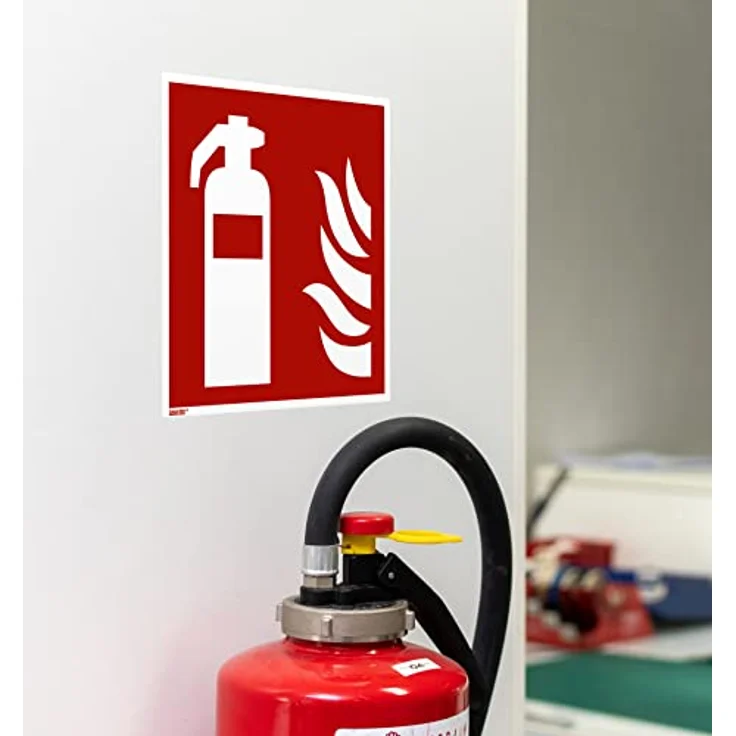 Feuerlöscher Schild, Aluminium langnachleuchtend, 200 x 200 mm gemäß ASR A1.3 / ISO 7010 F001, Brandschutzzeichen, 20 x 20 cm – Bild 4