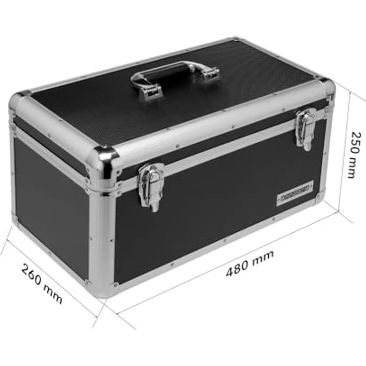 anndora Werkzeugkoffer 28 L Transportbox XL Werkzeugkasten Werkzeugbox - schwarz – Bild 3