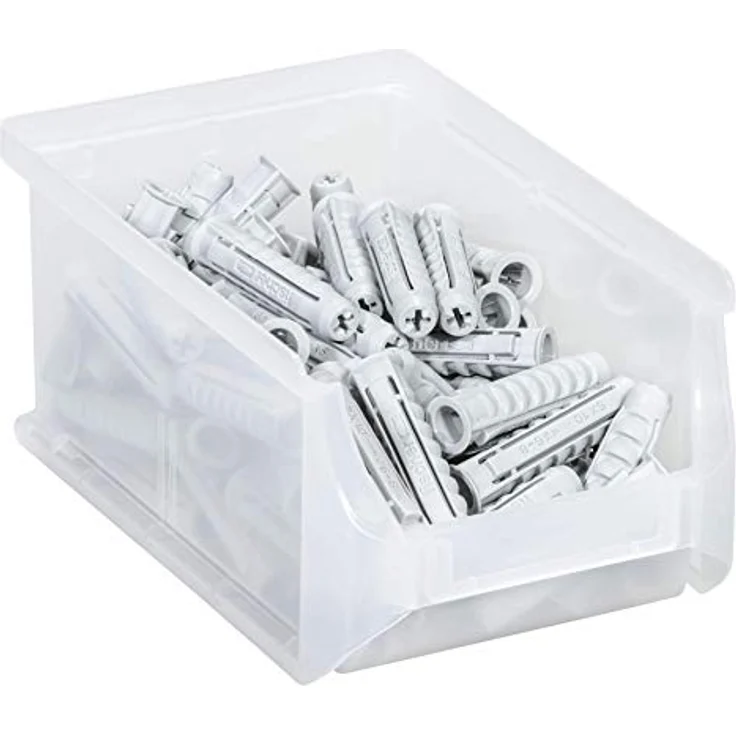 Allit 456261 ProfiPlus Box 2, transparente Stapelsichtbox aus PP, TÜV/GS geprüft, 0,8 L, 100 x 75 x 160 mm, stapelbar – Bild 3