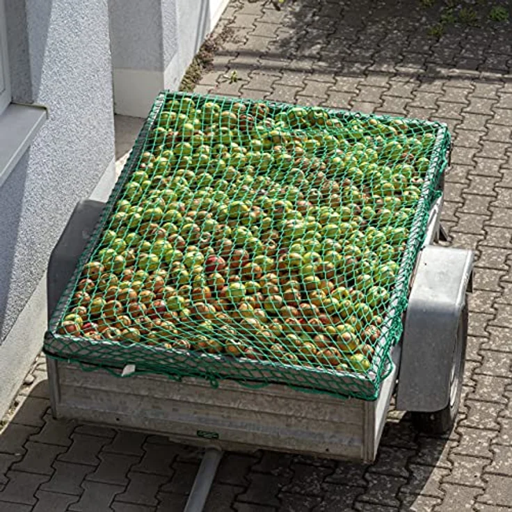 relaxdays Laubschutznetz Anhängernetz 2 x 3 m, grün, dehnbar auf ca. 3,8 x 4,2 m, zur Ladungssicherung – Bild 2