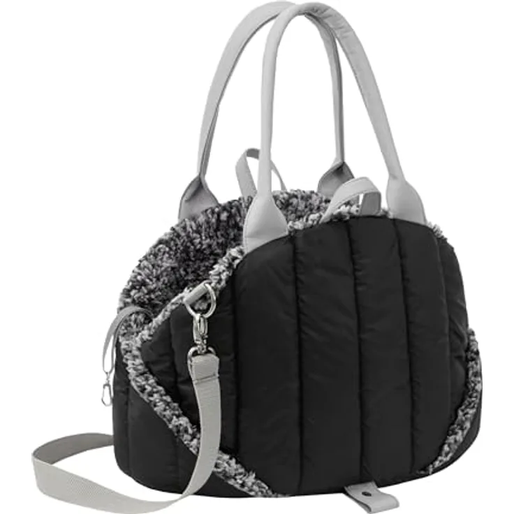 DOGGY Hundetasche, Tragetuch, Tragetasche, Haustier, Transporttasche, Höhenverstellbar, Transportbox, Reise, 38x24x28 cm, Schwarz