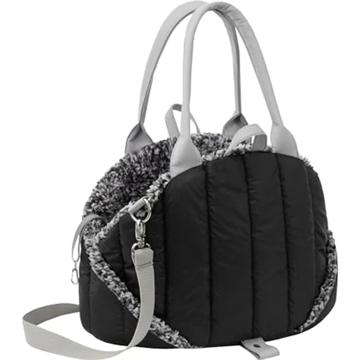 DOGGY Hundetasche, Tragetuch, Tragetasche, Haustier, Transporttasche, Höhenverstellbar, Transportbox, Reise, 38x24x28 cm, Schwarz – Bild 1